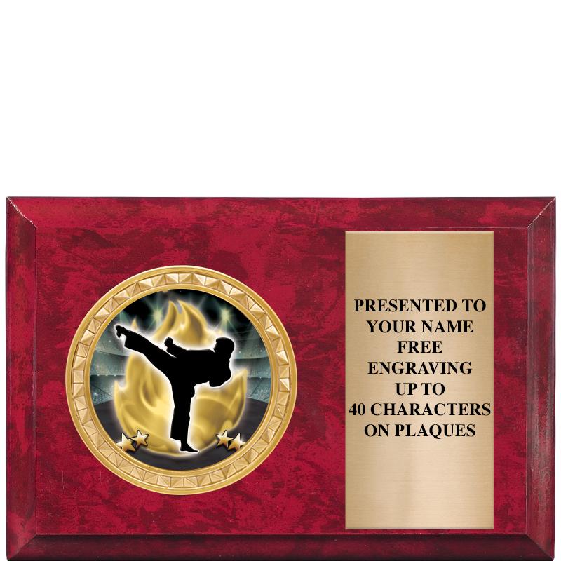 6" X 4" RED MBL INSERT PLQ