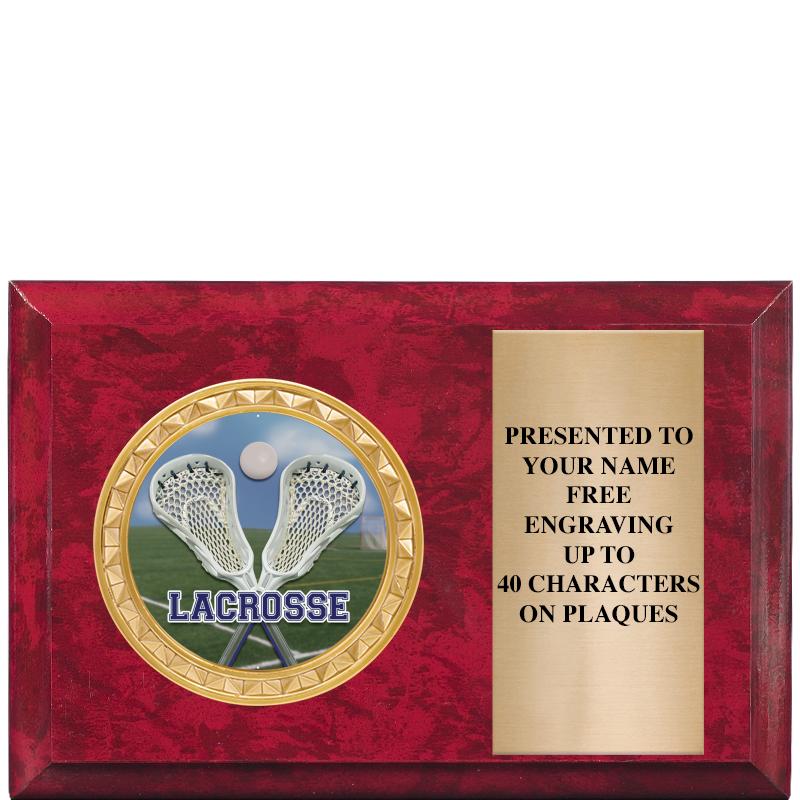 6" X 4" RED MBL INSERT PLQ