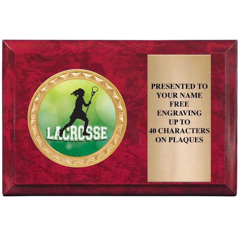 6" X 4" RED MBL INSERT PLQ