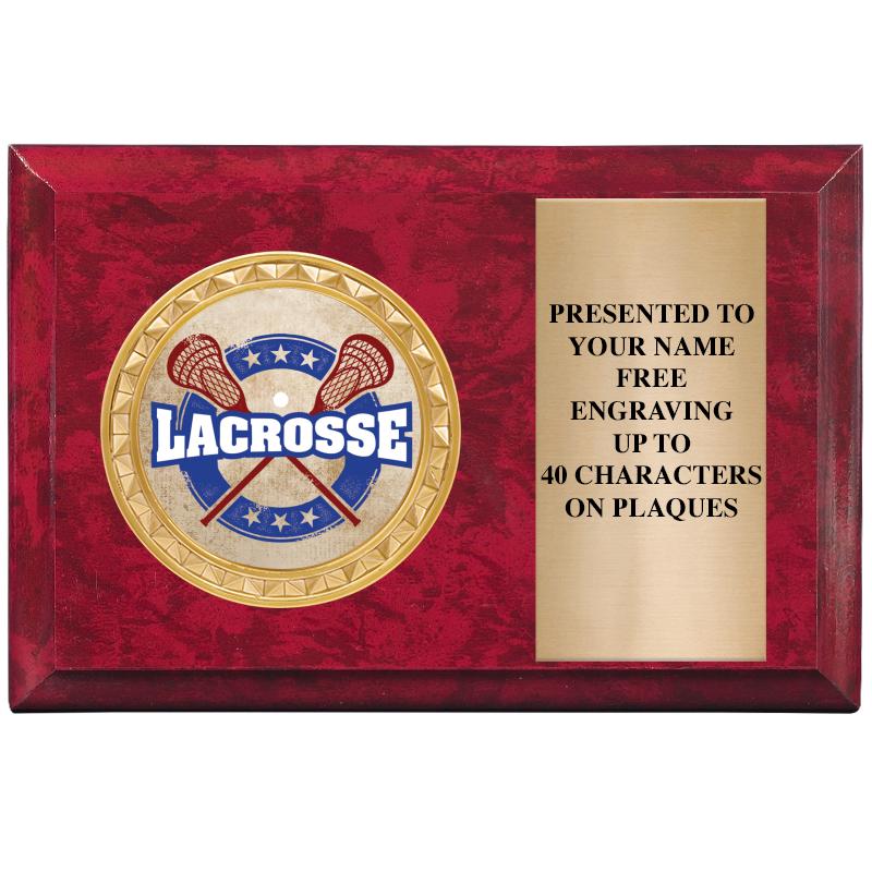 6" X 4" RED MBL INSERT PLQ