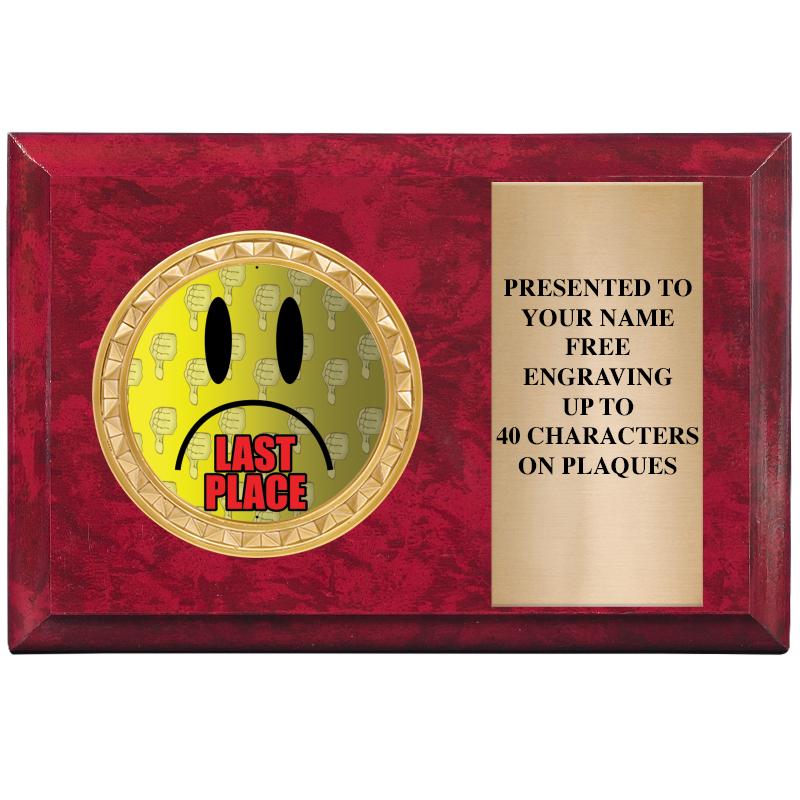 6" X 4" RED MBL INSERT PLQ