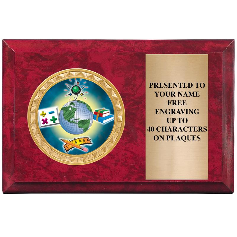 6" X 4" RED MBL INSERT PLQ