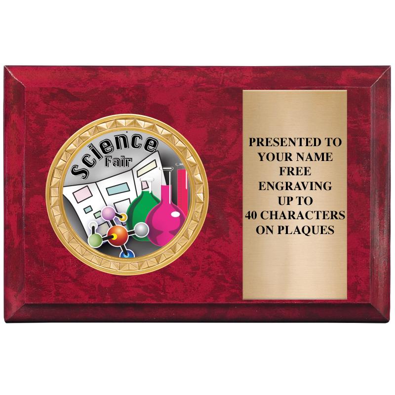 6" X 4" RED MBL INSERT PLQ