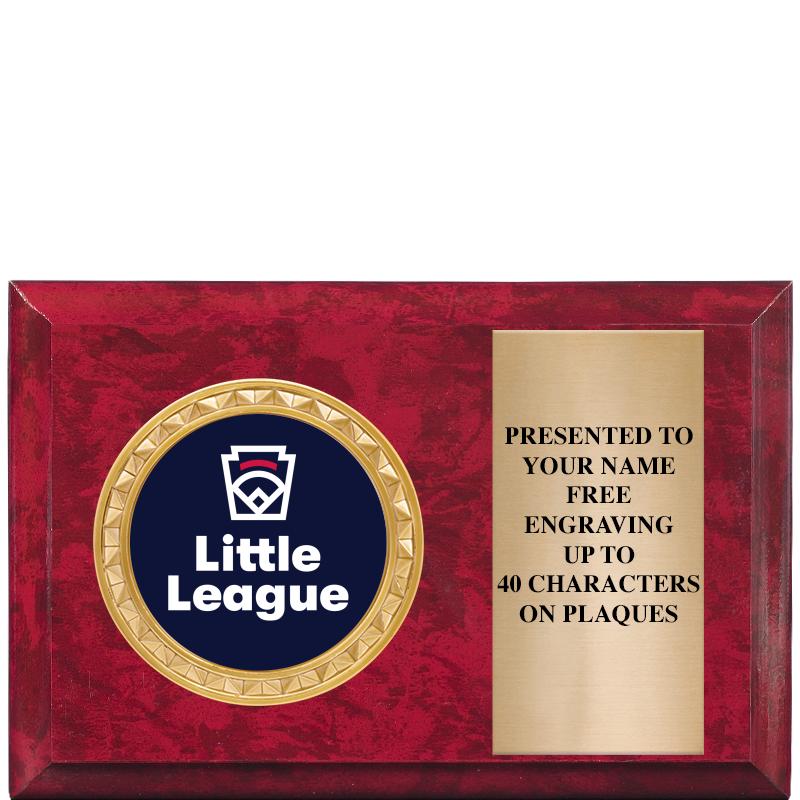 6" X 4" RED MBL INSERT PLQ