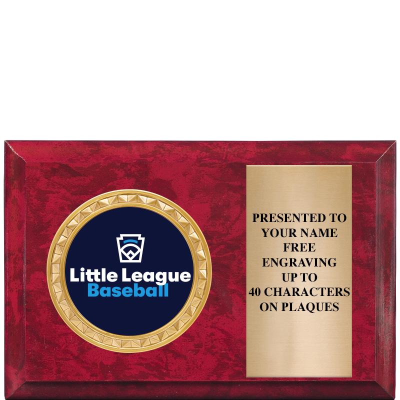 6" X 4" RED MBL INSERT PLQ