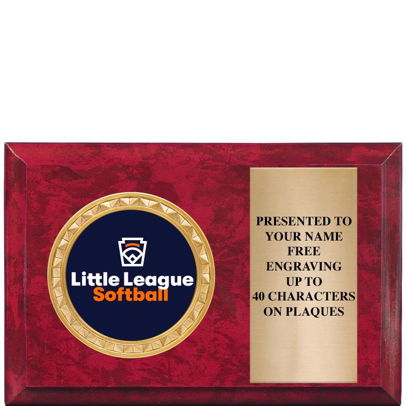 6" X 4" RED MBL INSERT PLQ