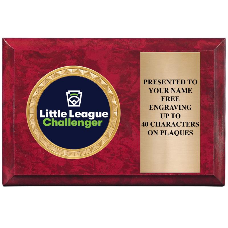 6" X 4" RED MBL INSERT PLQ