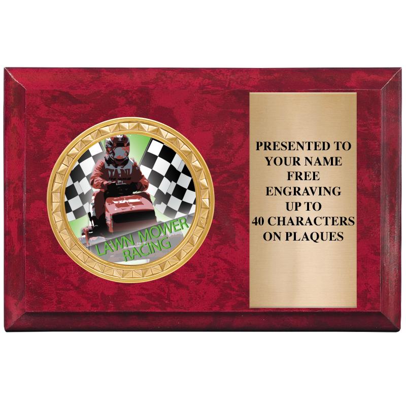 6" X 4" RED MBL INSERT PLQ