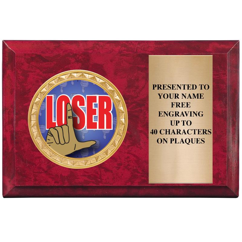 6" X 4" RED MBL INSERT PLQ