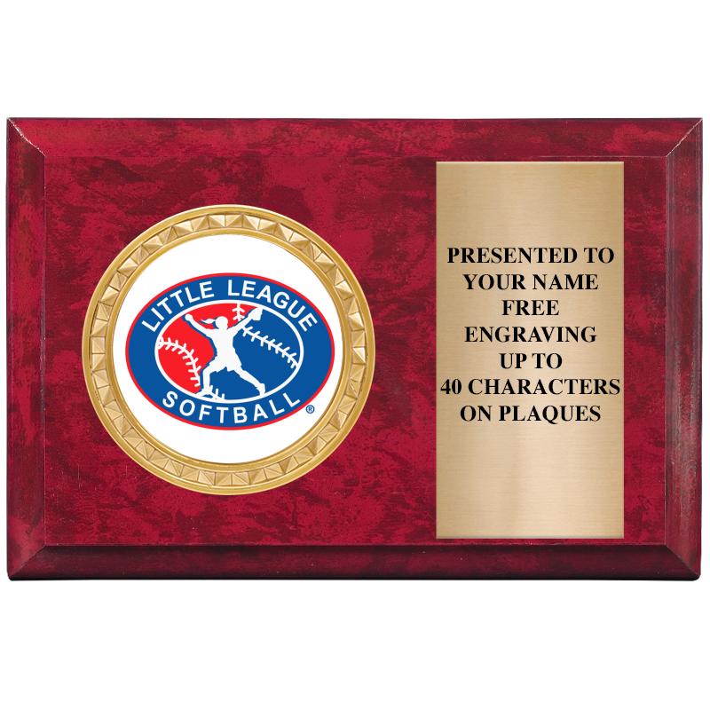 6" X 4" RED MBL INSERT PLQ