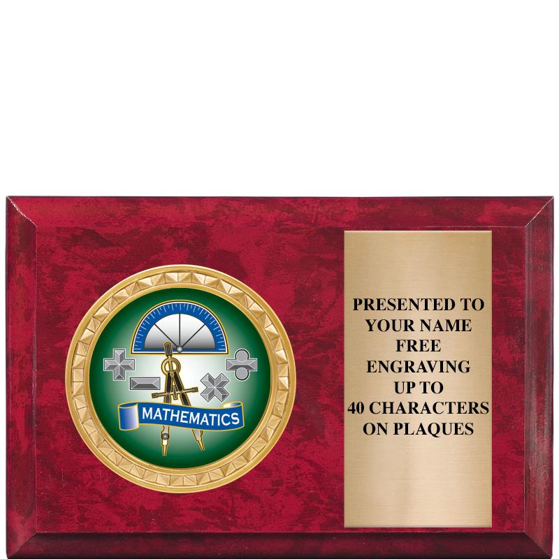 6" X 4" RED MBL INSERT PLQ