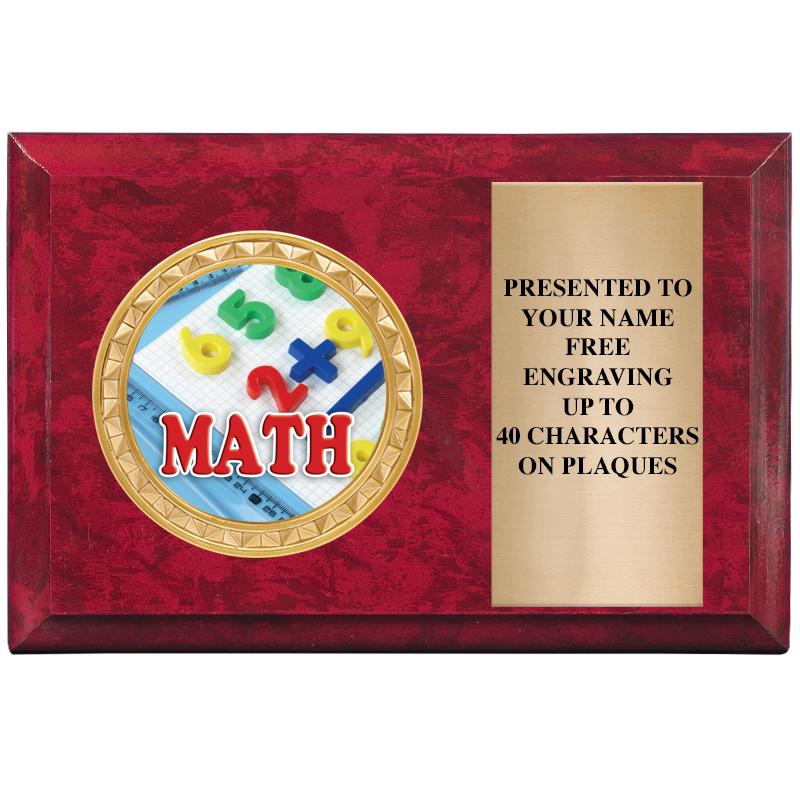 6" X 4" RED MBL INSERT PLQ