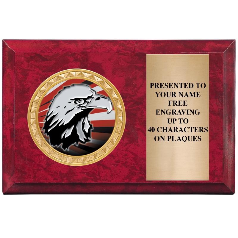 6" X 4" RED MBL INSERT PLQ