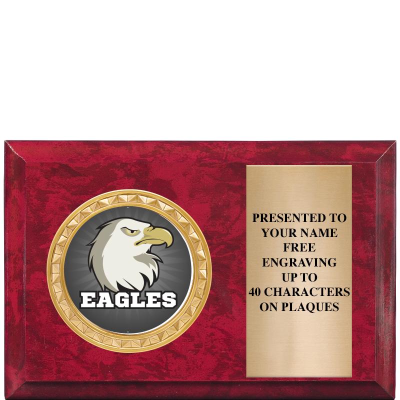 6" X 4" RED MBL INSERT PLQ