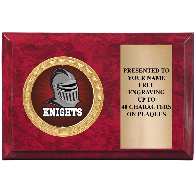 6" X 4" RED MBL INSERT PLQ