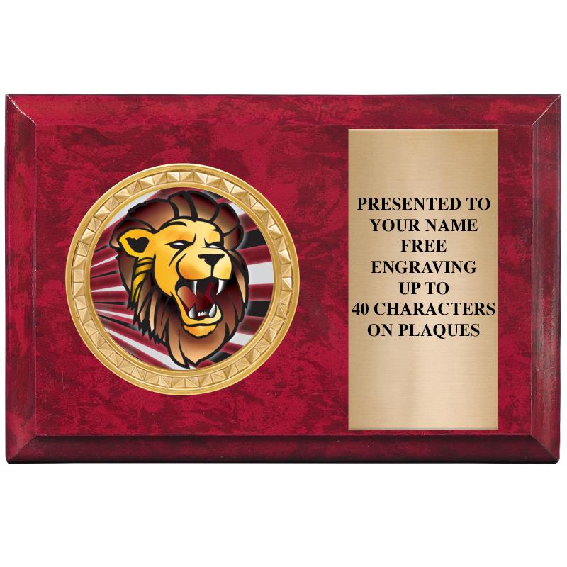 6" X 4" RED MBL INSERT PLQ