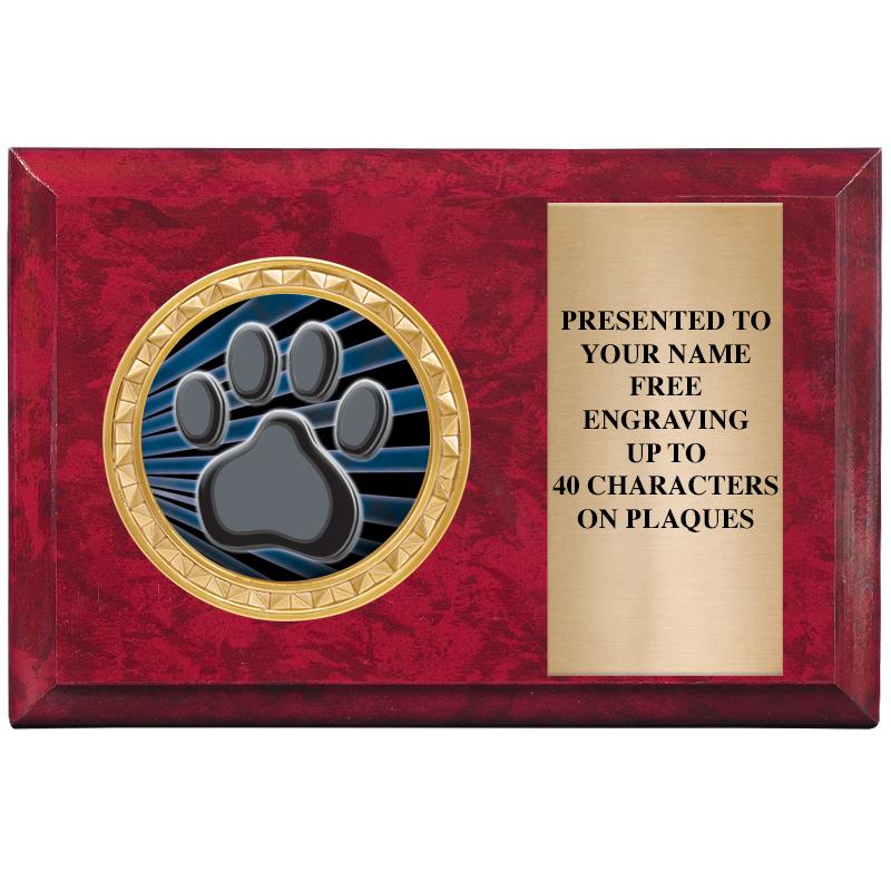 6" X 4" RED MBL INSERT PLQ