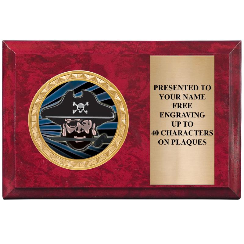 6" X 4" RED MBL INSERT PLQ