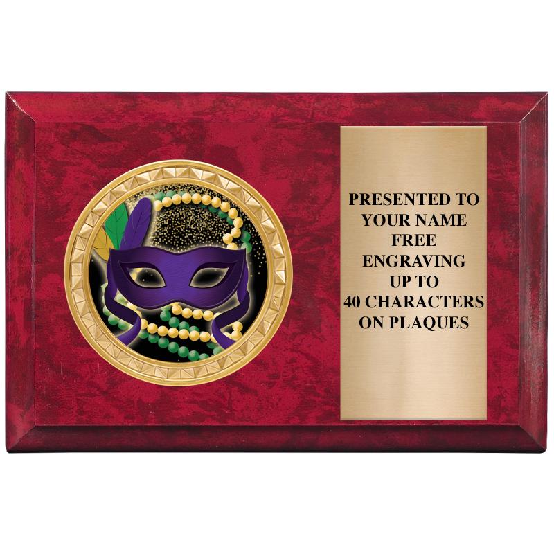 6" X 4" RED MBL INSERT PLQ