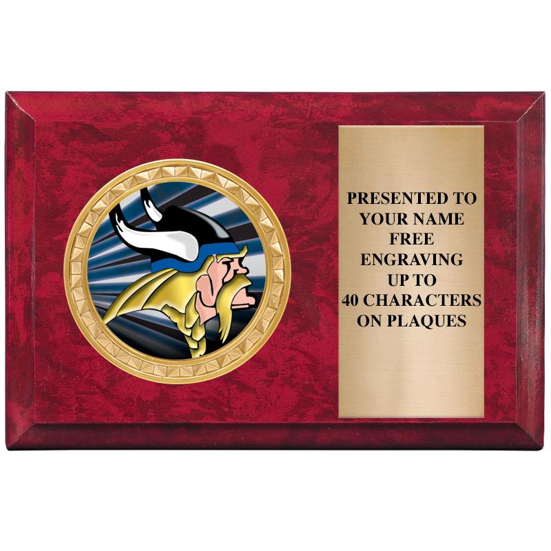 6" X 4" RED MBL INSERT PLQ