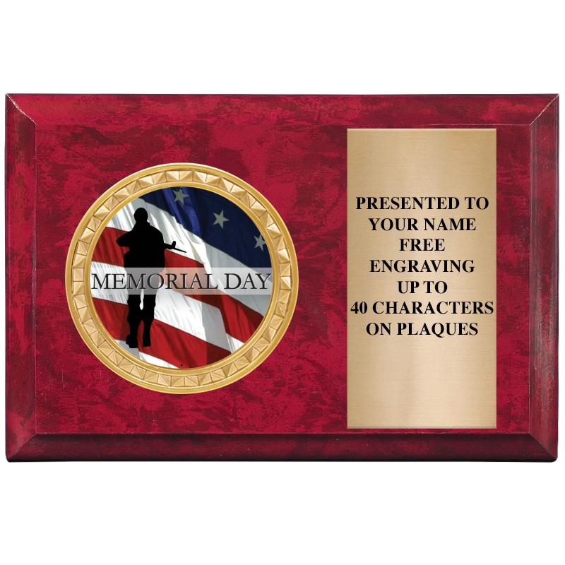 6" X 4" RED MBL INSERT PLQ