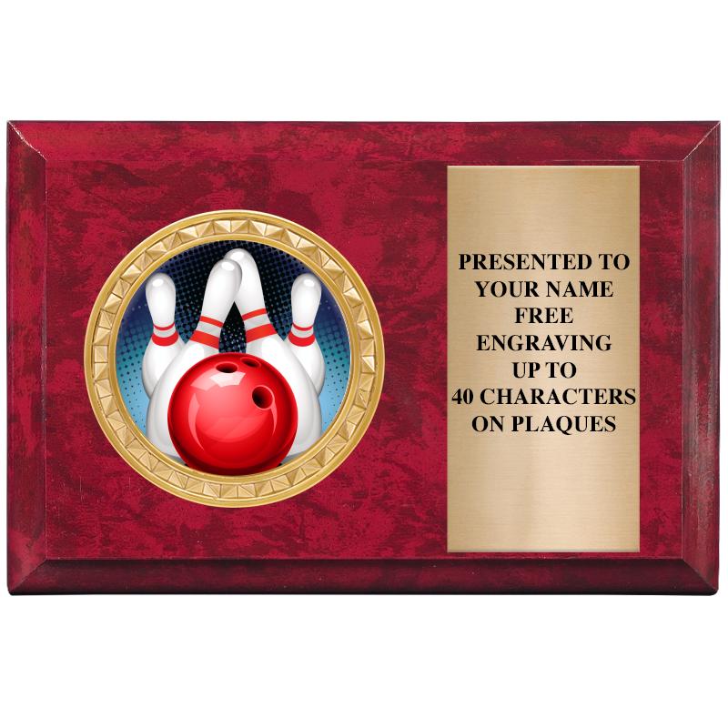 6" X 4" RED MBL INSERT PLQ