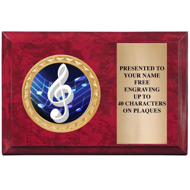 6" X 4" RED MBL INSERT PLQ