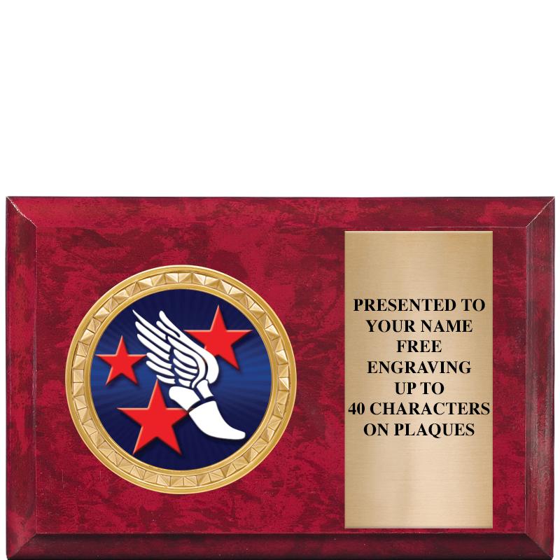 6" X 4" RED MBL INSERT PLQ