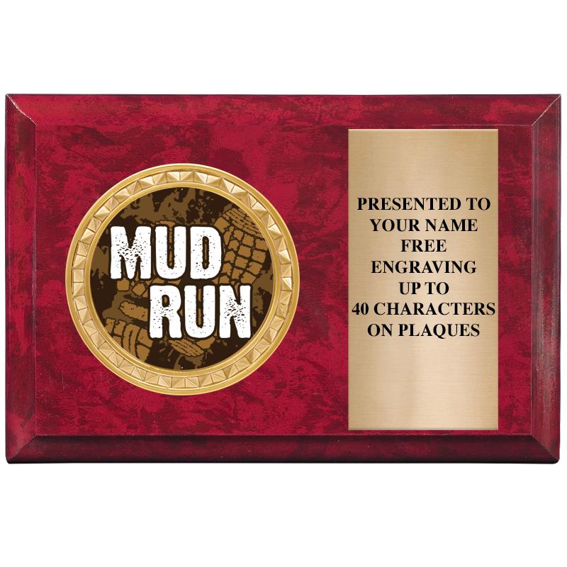 6" X 4" RED MBL INSERT PLQ