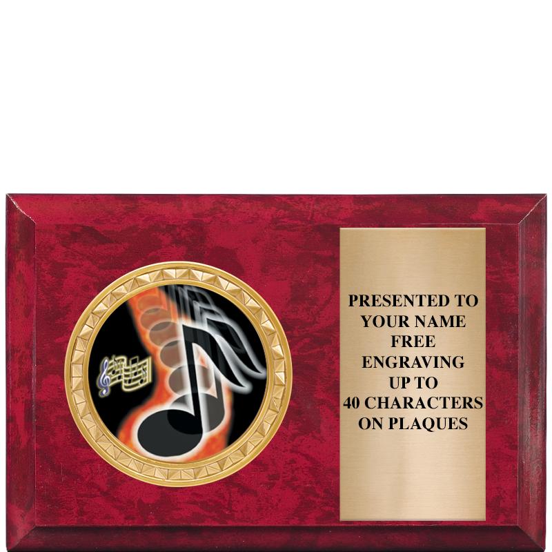 6" X 4" RED MBL INSERT PLQ