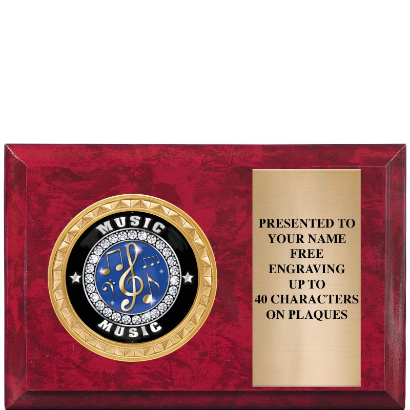 6" X 4" RED MBL INSERT PLQ