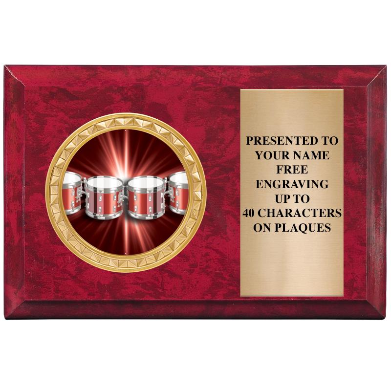 6" X 4" RED MBL INSERT PLQ