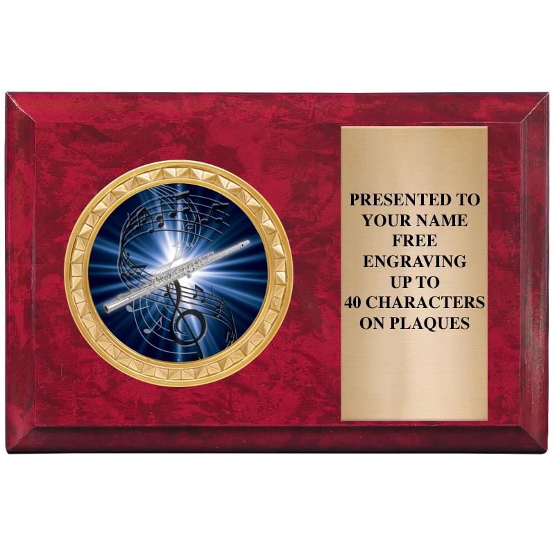 6" X 4" RED MBL INSERT PLQ