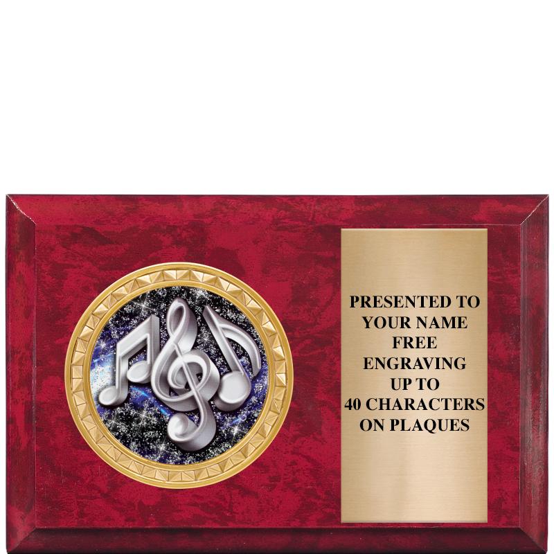 6" X 4" RED MBL INSERT PLQ