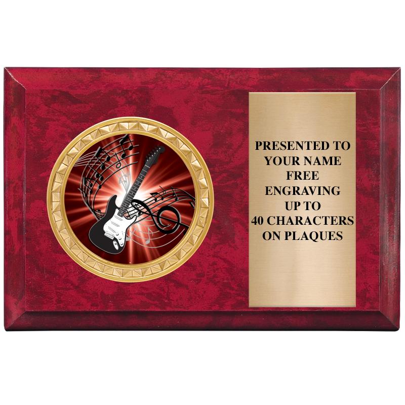 6" X 4" RED MBL INSERT PLQ