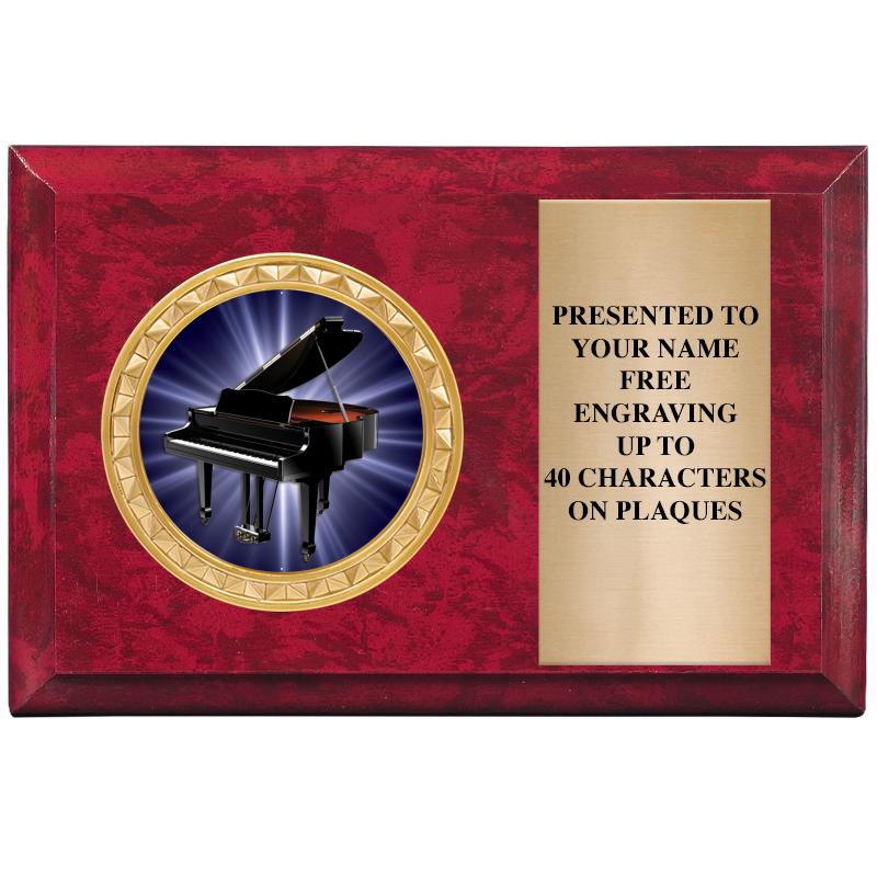 6" X 4" RED MBL INSERT PLQ