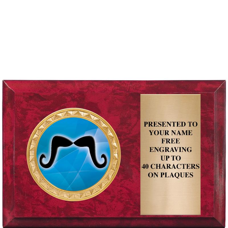 6" X 4" RED MBL INSERT PLQ