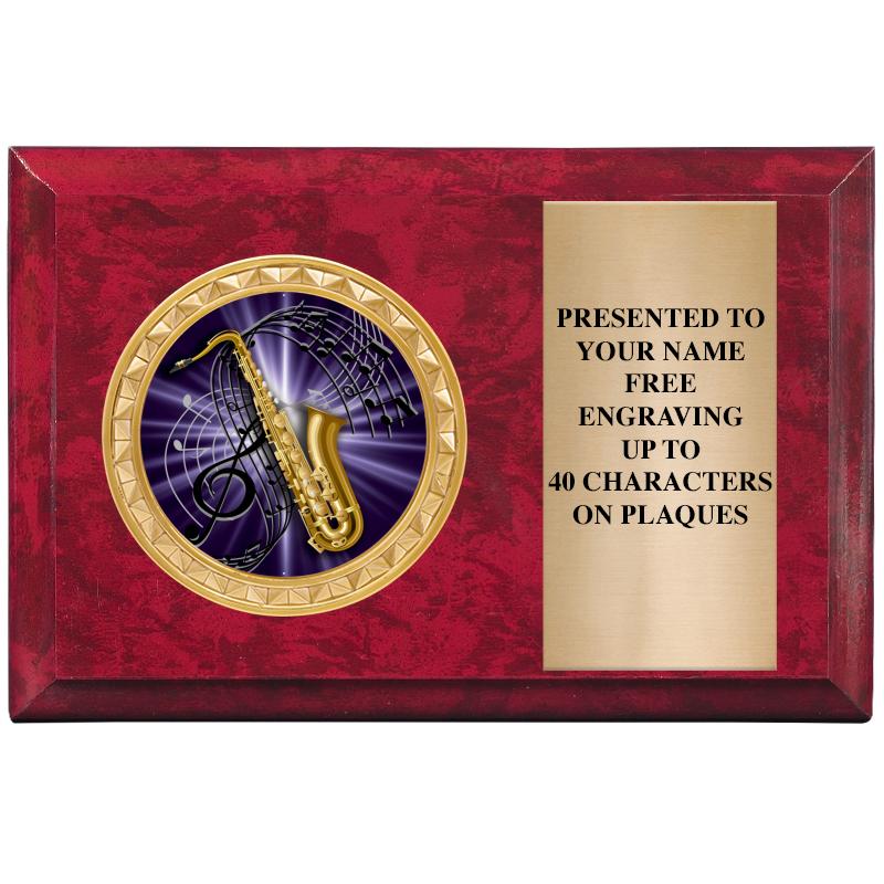 6" X 4" RED MBL INSERT PLQ