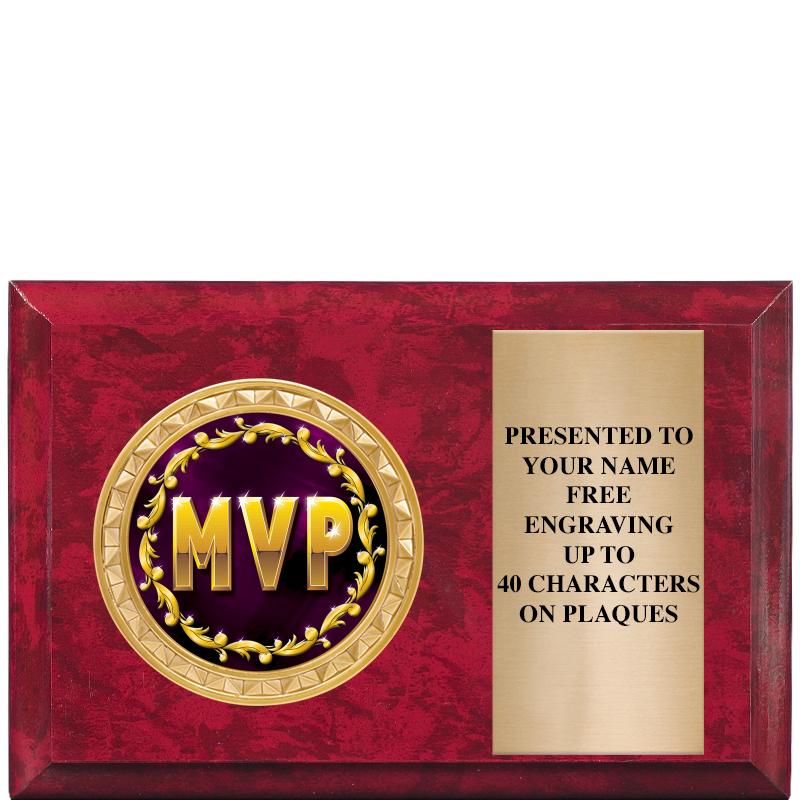 6" X 4" RED MBL INSERT PLQ