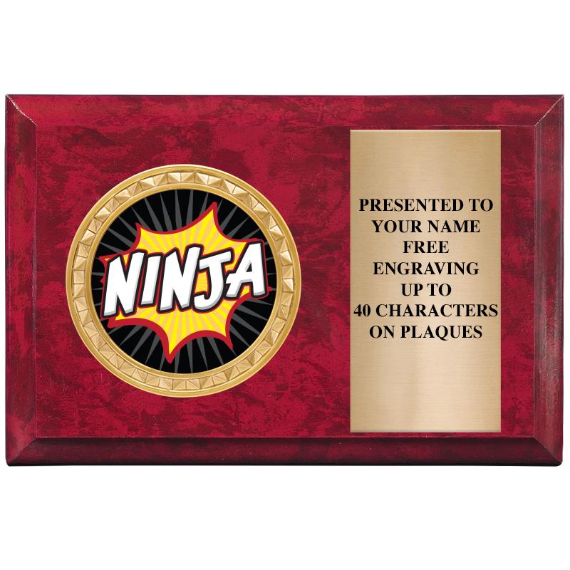 6" X 4" RED MBL INSERT PLQ