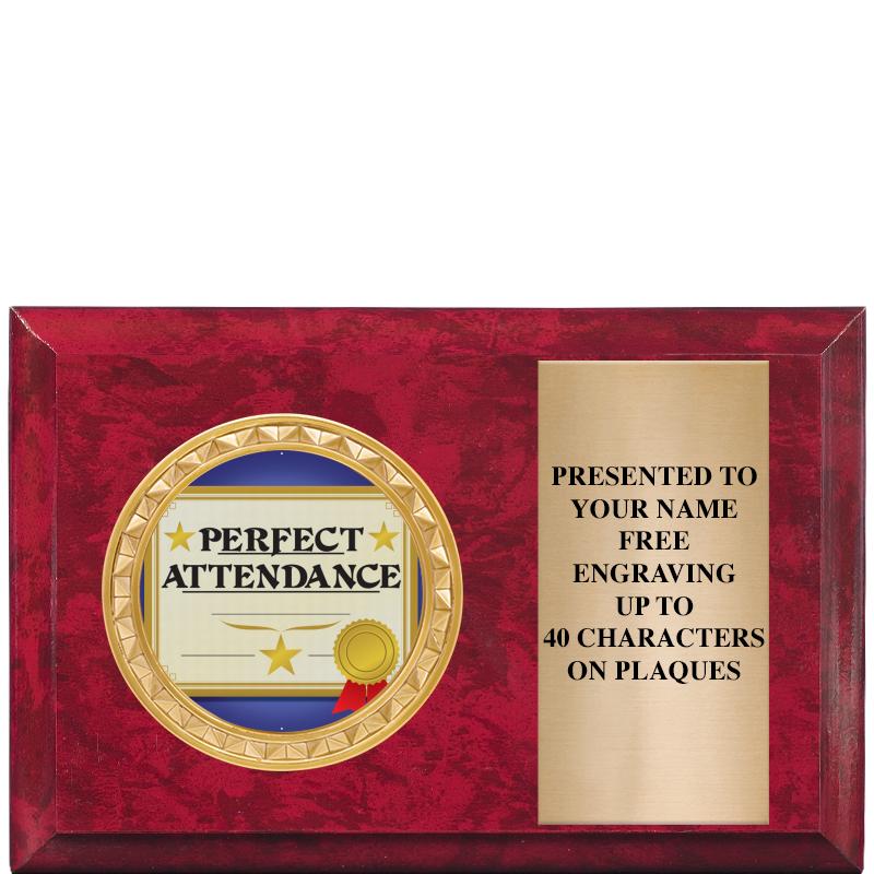 6" X 4" RED MBL INSERT PLQ