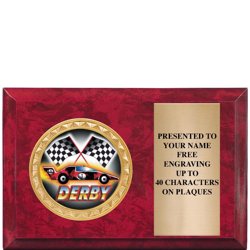 6" X 4" RED MBL INSERT PLQ