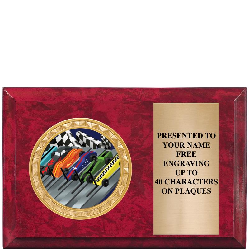 6" X 4" RED MBL INSERT PLQ