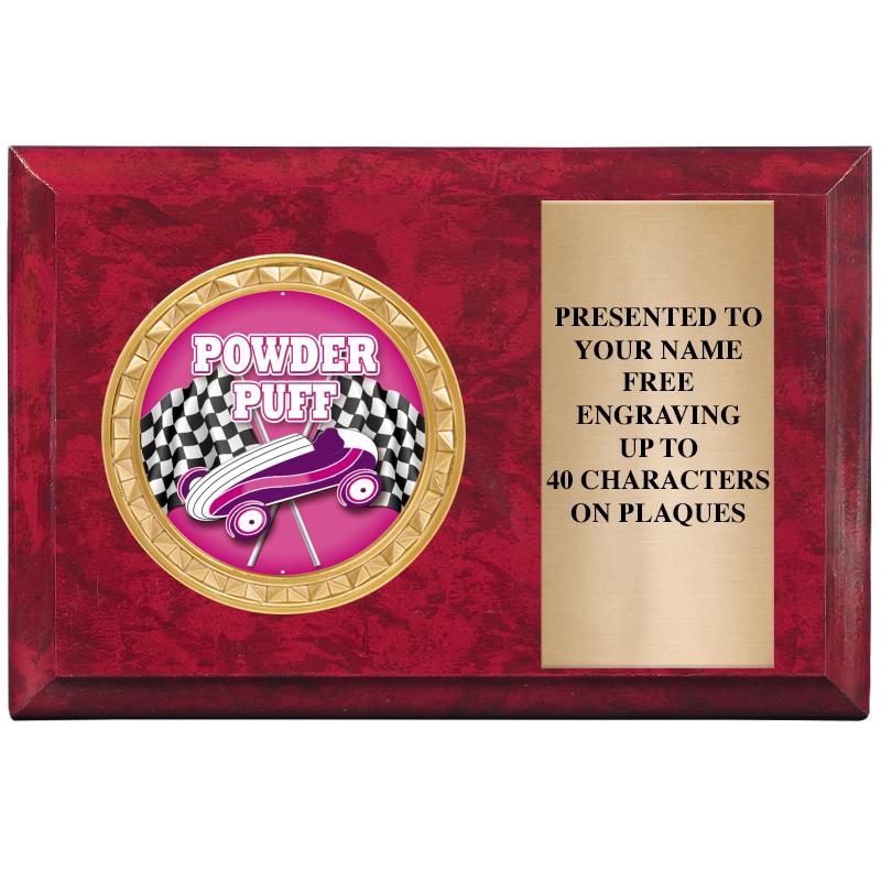 6" X 4" RED MBL INSERT PLQ