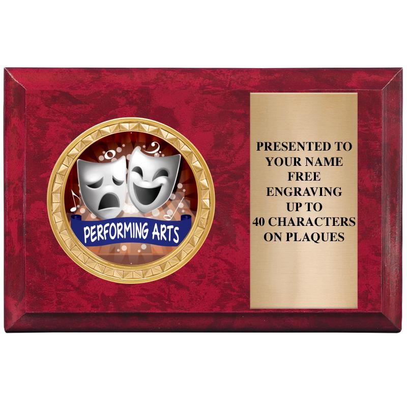 6" X 4" RED MBL INSERT PLQ