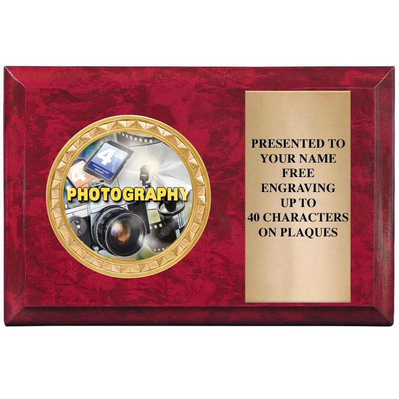 6" X 4" RED MBL INSERT PLQ