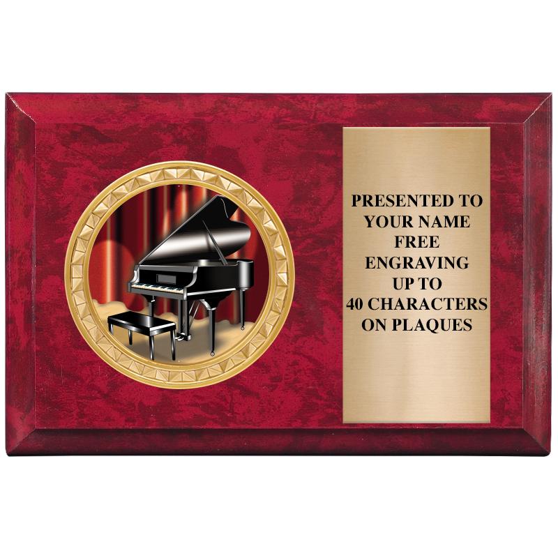 6" X 4" RED MBL INSERT PLQ