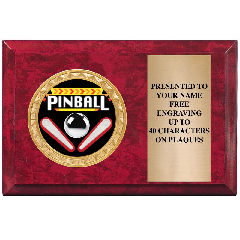 6" X 4" RED MBL INSERT PLQ