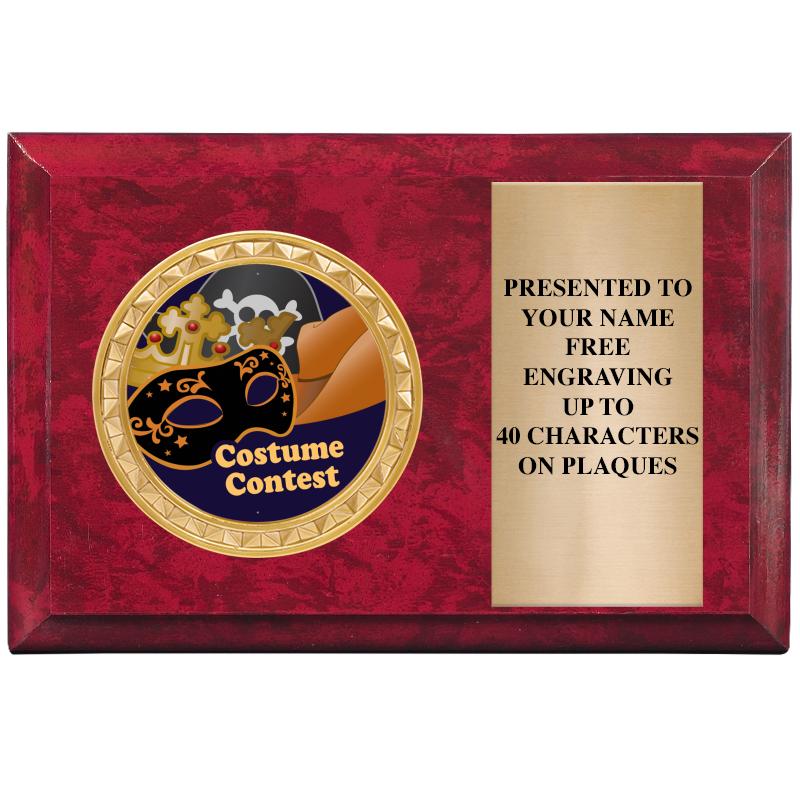 6" X 4" RED MBL INSERT PLQ