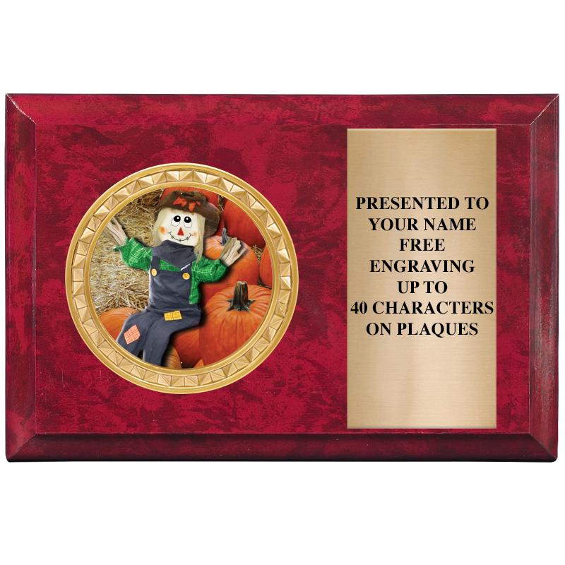 6" X 4" RED MBL INSERT PLQ